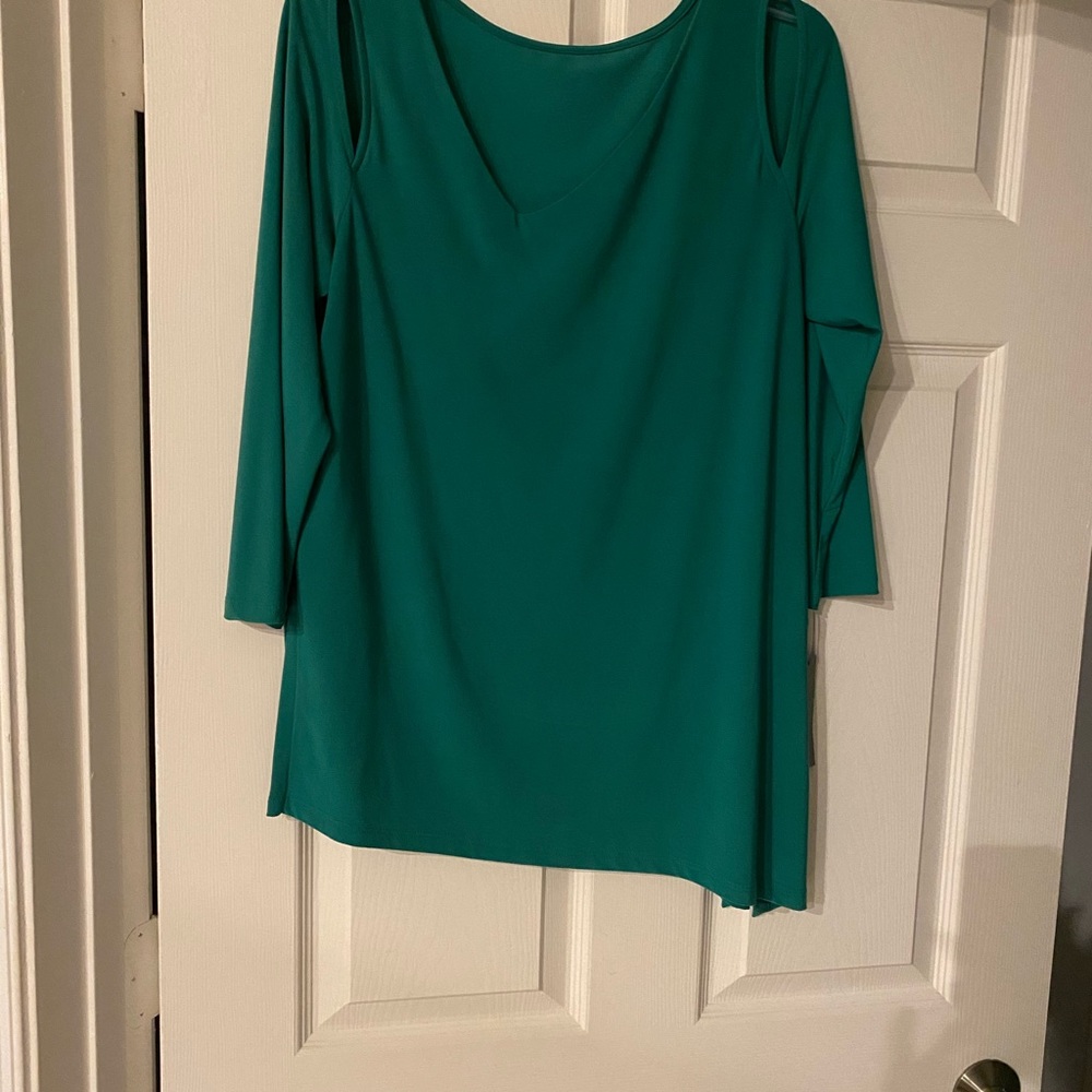 Last tango green poly/spandex tunic top xl NWT
